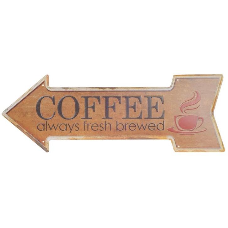Metalen pijl - coffee NIEUW, Huis en Inrichting, Woonaccessoires | Tekstborden en Spreuken, Nieuw, Ophalen of Verzenden