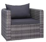 Nieuwe Wicker Tuinstoel Grijs – Rotan look wasbare kussens, Tuin en Terras, Verzenden, Nieuw, Wicker