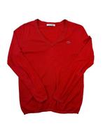 Vintage Lacoste Red V-Neck Knit Sweater maat M, Kleding | Heren, Overige Herenkleding, Lacoste, Ophalen of Verzenden, Zo goed als nieuw