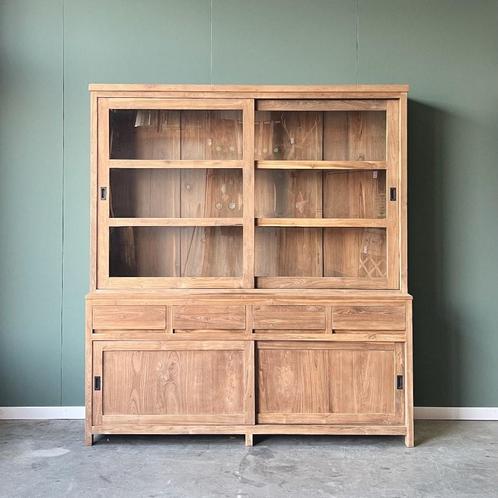 Buffetkast | Schuifdeuren | 200cm breed | massief hout |, Huis en Inrichting, Kasten | Buffetkasten, 25 tot 50 cm, Met lade(s)