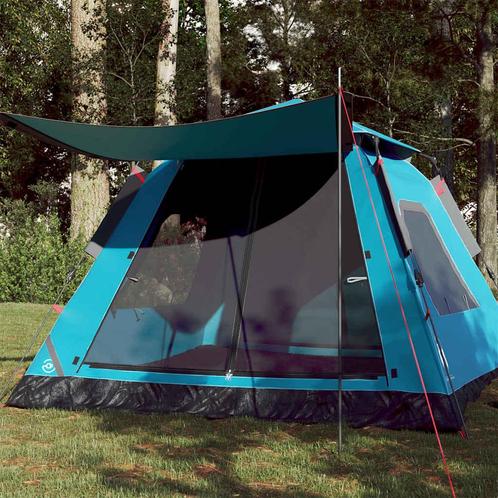 vidaXL Koepeltent 5-persoons snelontgrendeling blauw, Caravans en Kamperen, Tenten, Nieuw, tot en met 2, Verzenden