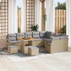 vidaXL 12-delige Tuinbankenset met kussens poly rattan, Verzenden, Nieuw, Rotan