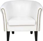 Chesterfield fauteuil met spijkerkoppen, zetel, Wit, Huis en Inrichting, Kasten | Computermeubels, Verzenden, Nieuw