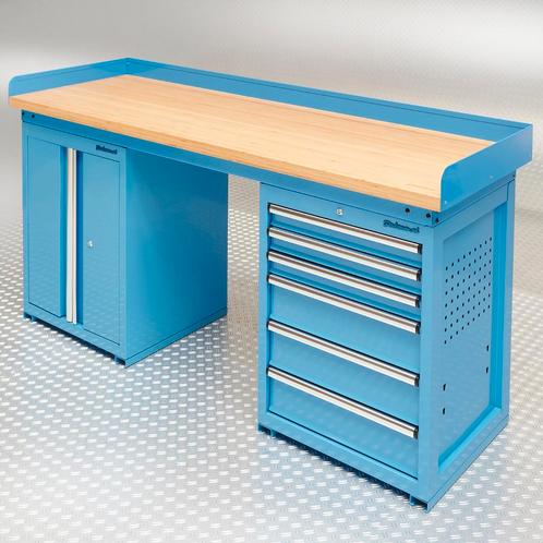 Datona Werkbank PRO bamboe - 6 lades - opbergkast - 200 cm -, Doe-het-zelf en Verbouw, Werkbanken, Nieuw, Ophalen of Verzenden