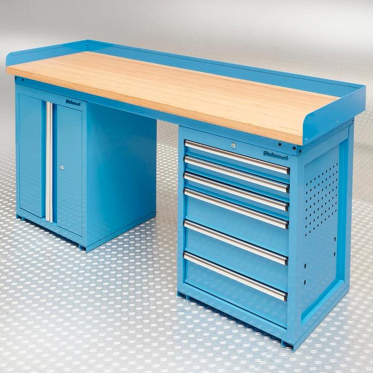 Datona Werkbank PRO bamboe - 6 lades - opbergkast - 200 cm -, Doe-het-zelf en Verbouw, Werkbanken, Nieuw, Ophalen of Verzenden