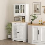 TRUUSK Keukenkast, Hoge Kast Met 2 Kasten, Keukenbuffet Met, Huis en Inrichting, Verzenden, Nieuw