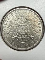 Duitsland, Pruisen Wilhelm II. 3 Mark 1909 (Zonder, Postzegels en Munten, Munten | Europa | Niet-Euromunten
