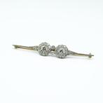 Broche - 14 karaat Geel goud, Witgoud Diamant (Natuurlijk), Sieraden, Tassen en Uiterlijk, Antieke sieraden
