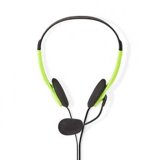 PC headset | Nedis (Microfoon, 2x Jack 3.5 mm, 2.0 m, Groen), Audio, Tv en Foto, Koptelefoons, Nieuw, Verzenden