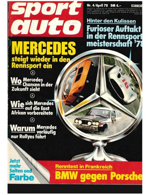 1978 SPORT AUTO MAGAZINE 04 DUITS, Boeken, Auto's | Folders en Tijdschriften
