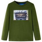 vidaXL Kindershirt met lange mouwen 116 donkerkakikleurig, Verzenden, Nieuw