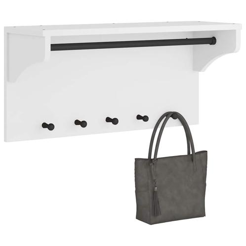 vidaXL Wandkapstok SANDNES wit 87x30x42 cm massief, Huis en Inrichting, Woonaccessoires | Kapstokken, Nieuw, Verzenden