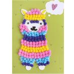 Knutselset Kind 3+ - Lama Glitterhart - Pompoms Vorm Plakken, Hobby en Vrije tijd, Ophalen of Verzenden, Nieuw