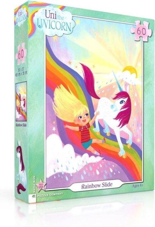 Rainbow Slide - NYPC Uni the Unicorn Collectie Puzzel 60, Hobby en Vrije tijd, Denksport en Puzzels, Verzenden