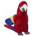 Pluche papegaai rood 21 cm - Knuffel papegaaien, Ophalen of Verzenden, Nieuw
