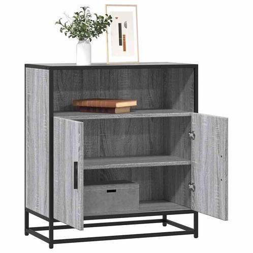 vidaXL Dressoir 68x35x76 cm bewerkt hout grijs sonoma, Huis en Inrichting, Kasten | Dressoirs, Nieuw, Overige houtsoorten, Verzenden