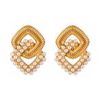 Geometrische 18 karaat Goud vergulde Parelaccent, Met kristal, Hangers, Verzenden, Nieuw