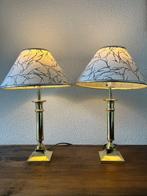 Tafellamp (2) - Glanzende messing tafellampjes - Verguld, Antiek en Kunst