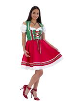 Dirndl 2-dlg., groen/rood, Carmenblouse, Verzenden, Nieuw