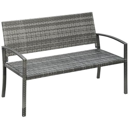 TRUUSK Tuinbank Rattanlook Parkbank Met Stalen Frame Voor 2, Tuin en Terras, Tuinbanken, Nieuw, Verzenden