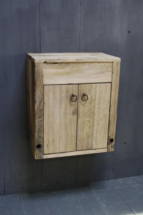 Landelijk eikenhout Wagondelen Toiletmeubel Zwevend, Huis en Inrichting, Badkamer | Badkamermeubels, Nieuw, Verzenden