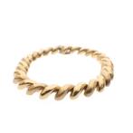 Gouden fantasieschakel armband | 22,5 cm (solide armband), Goud, Gebruikt, Ophalen of Verzenden, Overige kleuren