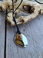 Chique Zilver ketting - zwarte koord - midden lengte -, Sieraden, Tassen en Uiterlijk, Armbanden, Nieuw