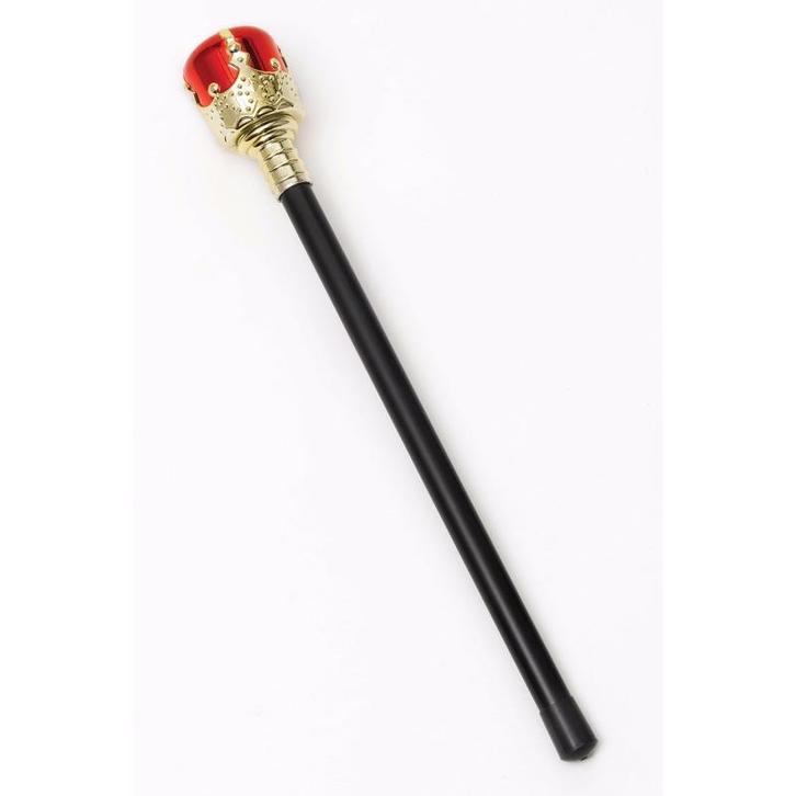Koninklijke scepter staf met rode steen 45 cm - Verkleedac.., Hobby en Vrije tijd, Feestartikelen, Verzenden