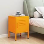 vidaXL Nachtkastje 35x35x51 cm staal mosterdgeel, Minder dan 45 cm, Nieuw, Minder dan 55 cm, Verzenden
