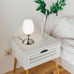 B.K.LICHT - Dimbaar Tafellamp - bedlamp met glas - excl. E14, Huis en Inrichting, Lampen | Tafellampen, Ophalen of Verzenden, Nieuw