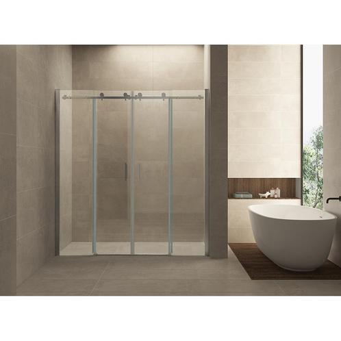 Wiesbaden Douchedeur | Schuifbaar 4-Delig | 180x200cm | 8mm, Doe-het-zelf en Verbouw, Sanitair, Douche, Nieuw, Chroom, Ophalen of Verzenden