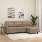 vidaXL Driezitsbank met voetenbank 180 cm kunstleer, Huis en Inrichting, Verzenden, 150 tot 200 cm, Leer, Driepersoons