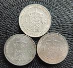 Nederland. Wilhelmina. 1 Gulden 1939, 1940 en 1943 (Zonder, Postzegels en Munten, Munten | Nederland