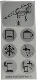 Talamex Symbool sticker set voor gaskraan, Watersport en Boten, Nieuw, Overige merken, Ophalen of Verzenden, Overige materialen
