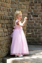 Prinsessenjurk-Roze Feestjurk-kroon+staf 128,134,140,146,152, Kinderen en Baby's, Kinderkleding | Maat 140, Nieuw, Meisje, Het Betere Merk