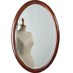 Ovale Engelse halspiegel met facet en ingelegde biezen ca 18, Antiek en Kunst, Ophalen of Verzenden