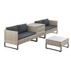 Loungeset / Tuinset Santorini - Polyrotan - Modulair - Grijs, Verzenden, Nieuw