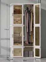 Witte Garderobekast – Draagbare Opbergkast 60 kg, Huis en Inrichting, Kasten | Buffetkasten, Verzenden, Nieuw