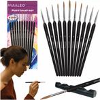 Maaleo Penseelset 11-delig – Perfect voor Fijn Schilderwer, Hobby en Vrije tijd, Ophalen of Verzenden, Nieuw