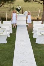 10 meter lange loper Just Married wit met goud, Hobby en Vrije tijd, Feestartikelen, Verzenden, Nieuw, Feestartikel, Geboorte of Huwelijk