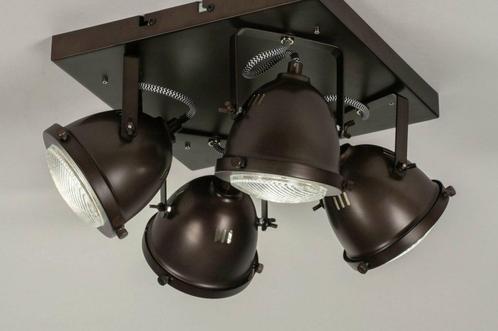 Rietveld Spots - Zwart, Bruin - Metaal, Oldmetal (gunmetal), Huis en Inrichting, Lampen | Hanglampen, Verzenden