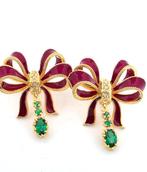 Zonder minimumprijs - Oorbellen - 9 kt. Geel goud, Zilver, Nieuw