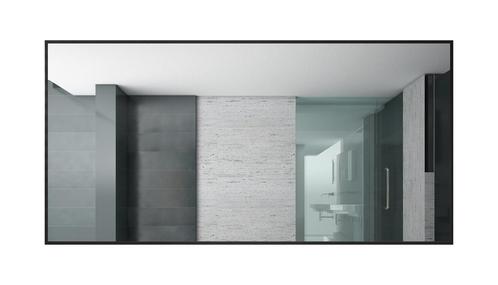 Spiegel Concave 140 x 60 cm Zwart Badkamer Spiegel, Huis en Inrichting, Badkamer | Badkamermeubels, Nieuw, Overige typen, Verzenden