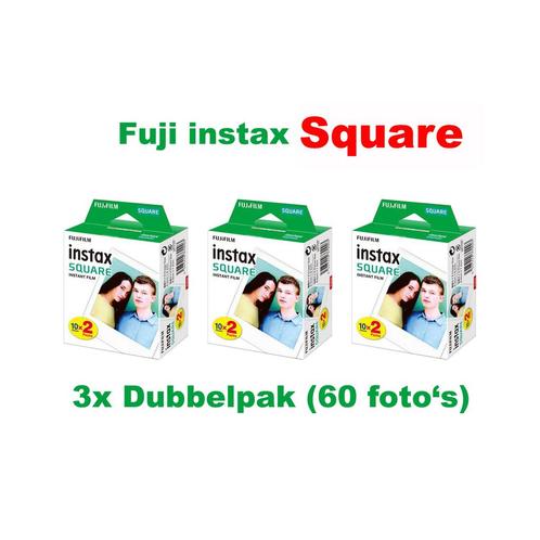3x Fujifilm Instax Square film dubbelpak (60 fotos), Audio, Tv en Foto, Fotocamera's Analoog, Nieuw, Fuji, Ophalen of Verzenden