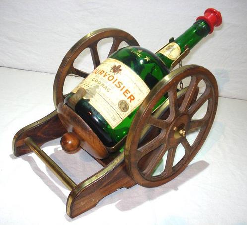 Courvoisier - Dispenser - hout messing glas - Cognac Kanon, Antiek en Kunst, Curiosa en Brocante