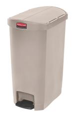 Afvalbak Slim Jim Step on End step kunststof 50ltr Beige, Huis en Inrichting, Woonaccessoires | Prullenbakken, Verzenden, Nieuw