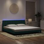 vidaXL Bedframe met LED-verlichting fluweel donkergroen, Huis en Inrichting, Slaapkamer | Bedden, Verzenden, Overige maten, 200 cm