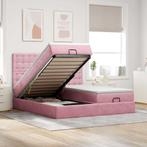 vidaXL Ottoman bed met matrassen 180x200cm fluweel roze, Eenpersoons, Verzenden, Nieuw, 80 cm