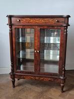 Antike viktorianische Vitrine mit Intarsienarbeit -