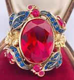 Zonder minimumprijs - Ring - 9 kt. Roségoud, Zilver Robijn -, Nieuw